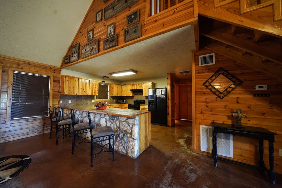 View of kitchen from living room