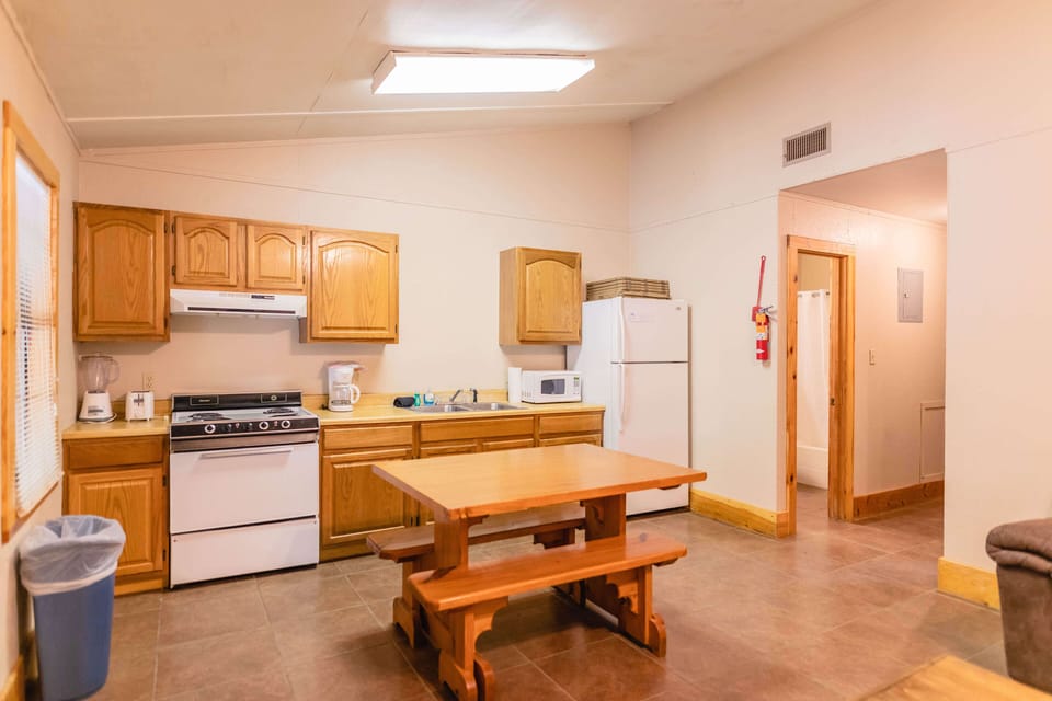 Dining + kitchen area view