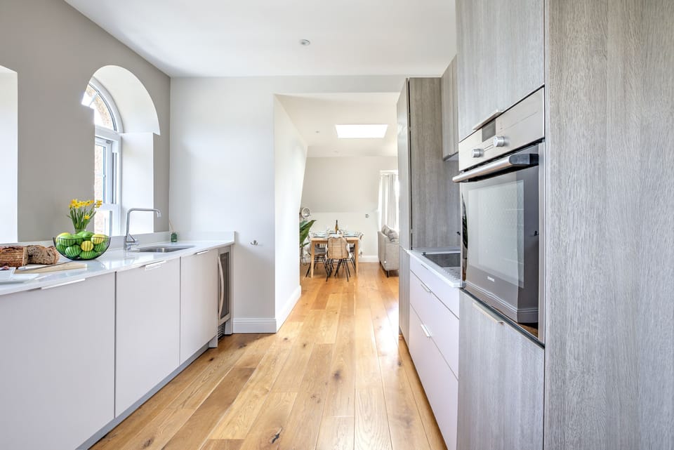Fridge, dishwasher, electric kettle, toaster