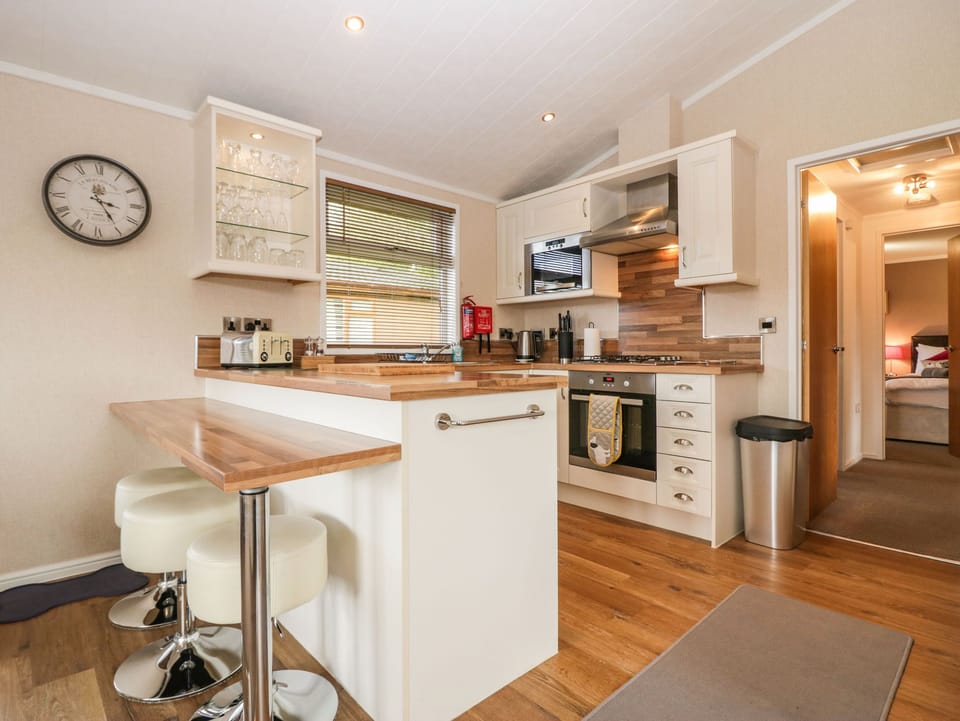 Fridge, dishwasher, electric kettle, toaster