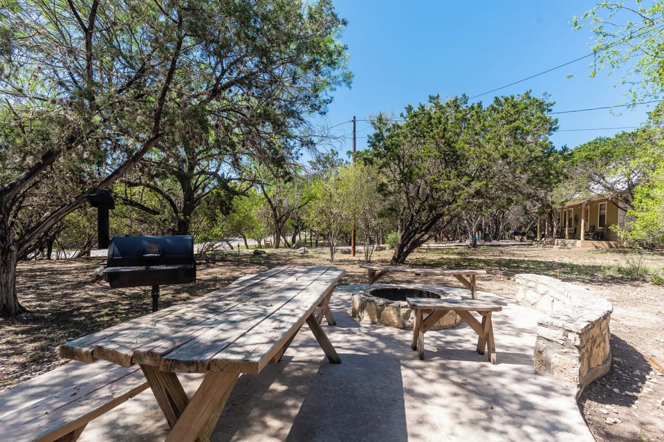 Outdoor patio and grill view