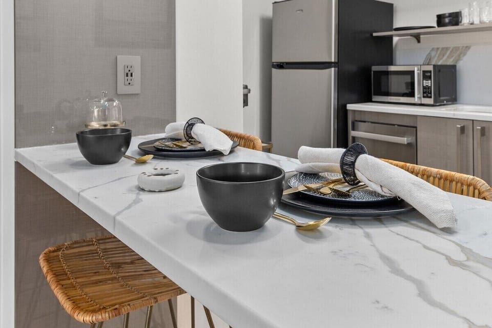 Gather around with loved ones and savor delicious meals in the heart of the home. The perfect spot to share stories, laughter, and create cherished memories that will linger long after your stay.