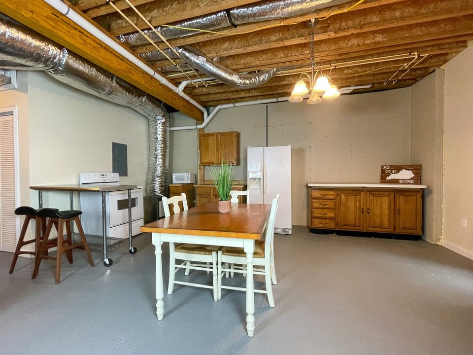 Need more room to prepare dinner? The basement has you covered!