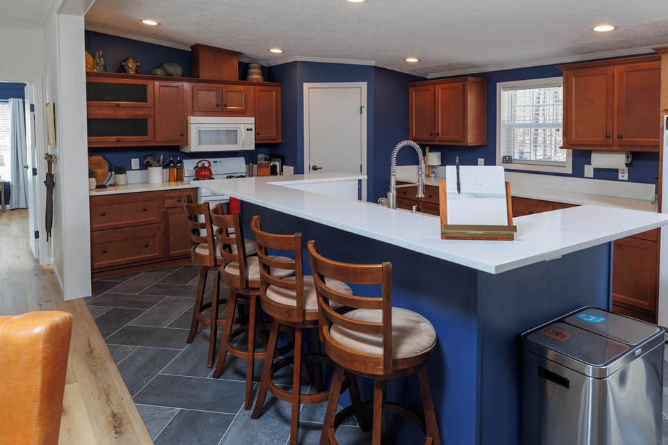 Kitchen fully stocked with all cookware, utensils, and appliances!