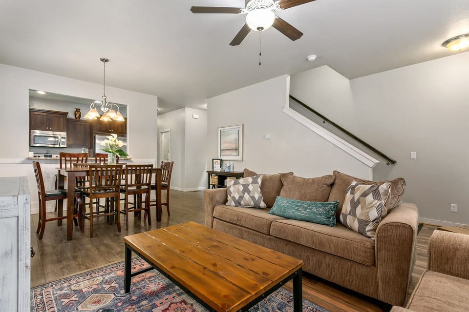 Home 1: View of dining room from living room.