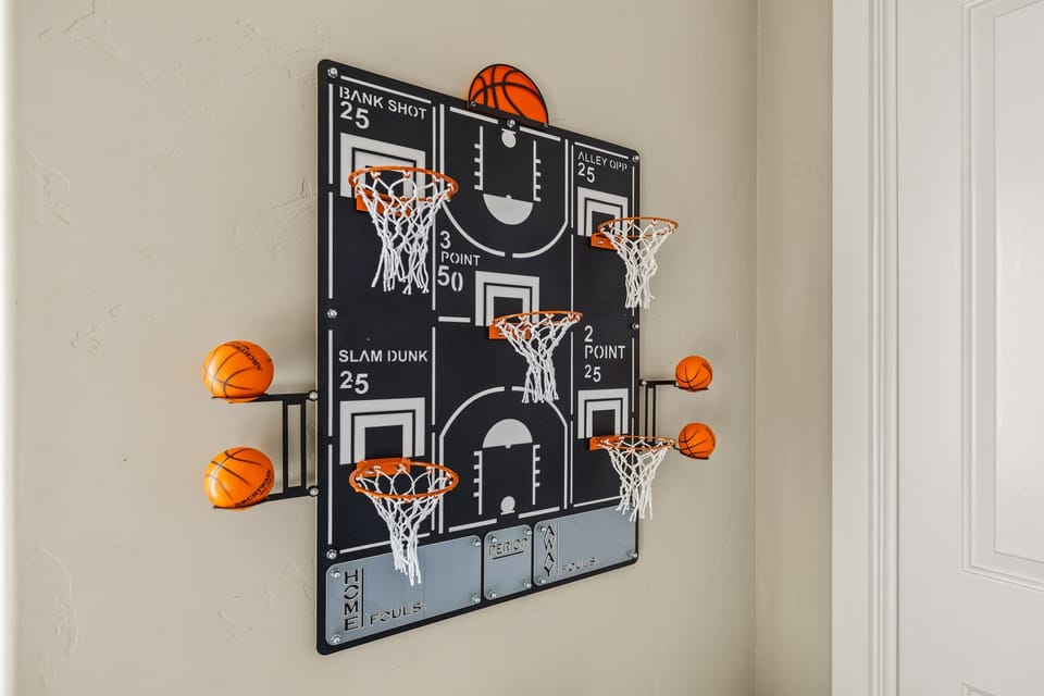 Home #2 closeup of basketball game in bedroom 3.