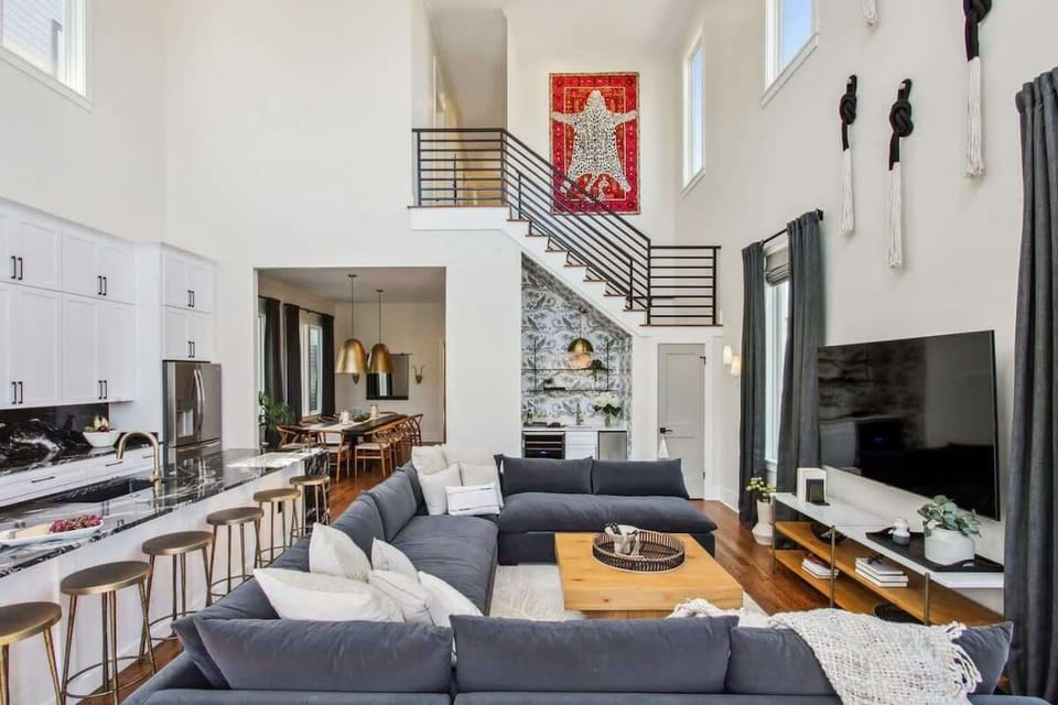 Open Concept Living Room | XL Flat Screen TV | First Floor | Central Common Area