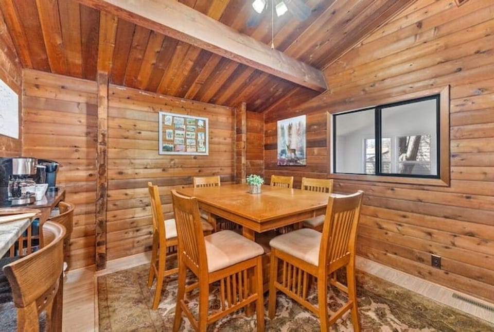 Counter level dining for 8 with additional chairs available. 