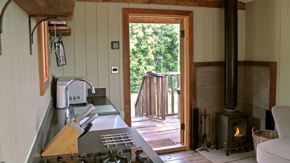 From the kitchen to the door, Bertha, Bolthole Retreats