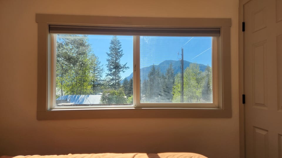 View of the canyon while sitting in bed. 