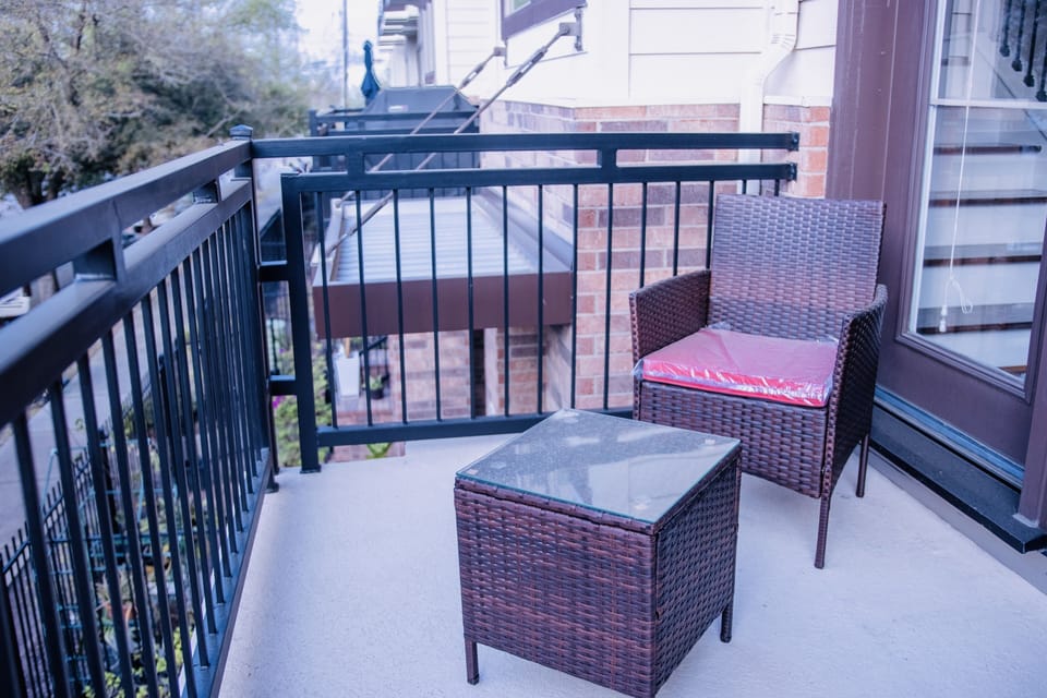 Balcony on the second floor, there are 2-3 chair/table here 