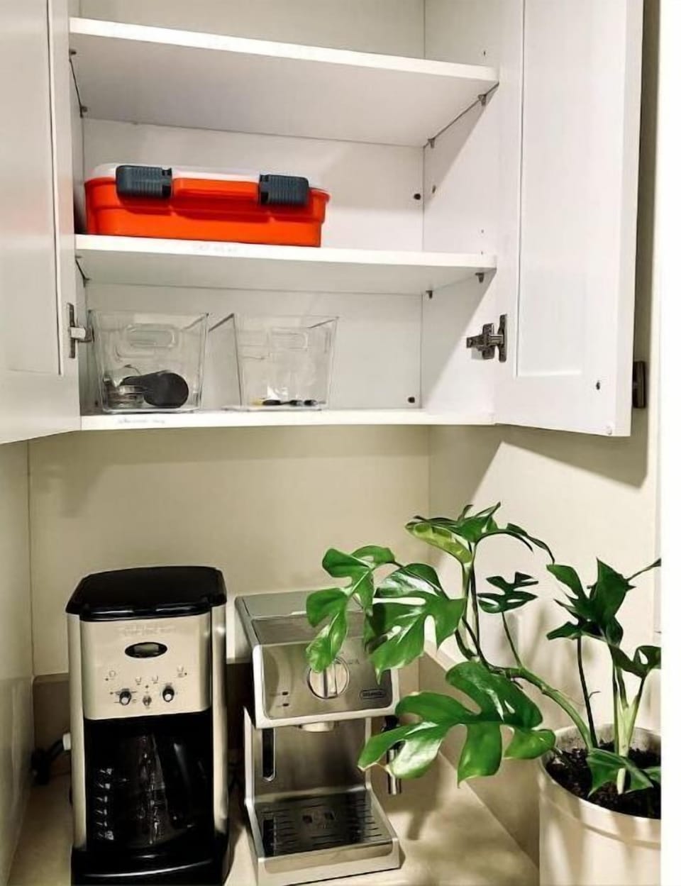 First aid kit , coffee makers (drip and de'longhi 15 bar espresso)