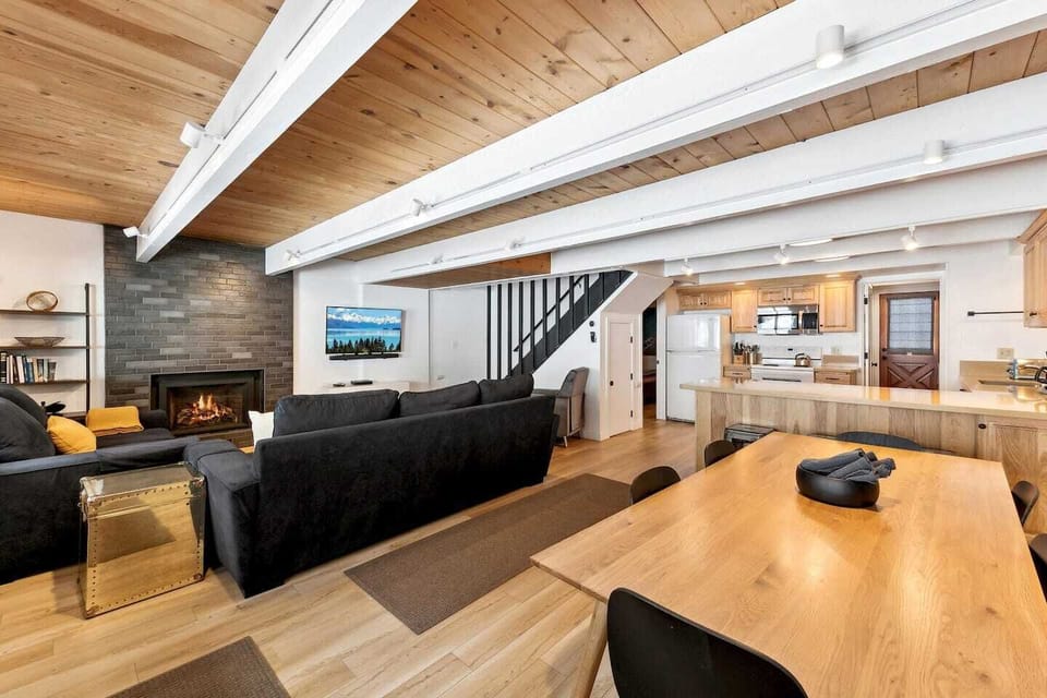 Dining, kitchen and living room 