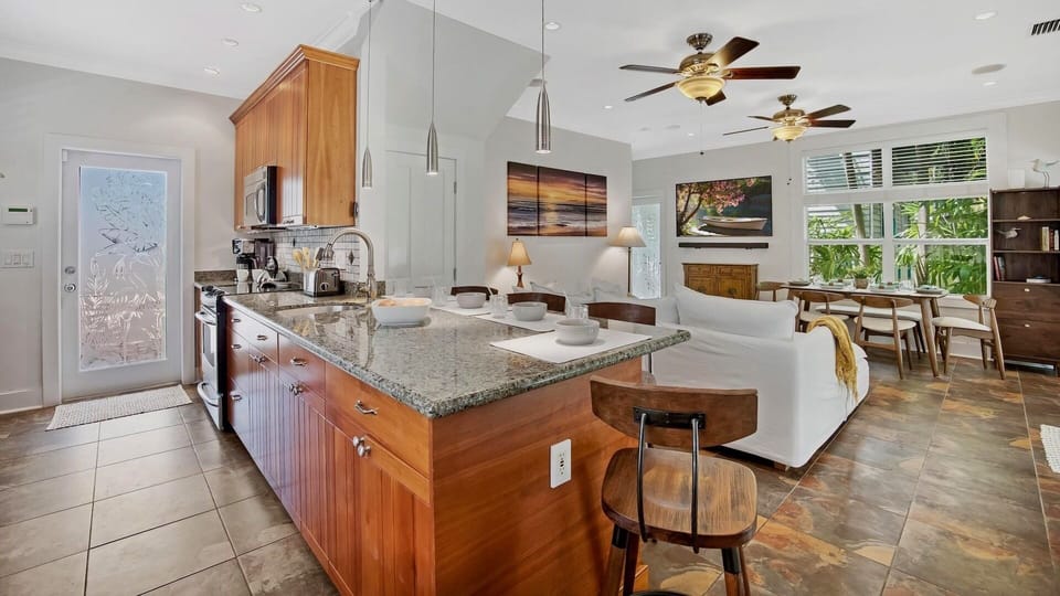 Everything you need awaits in the gorgeous kitchen...