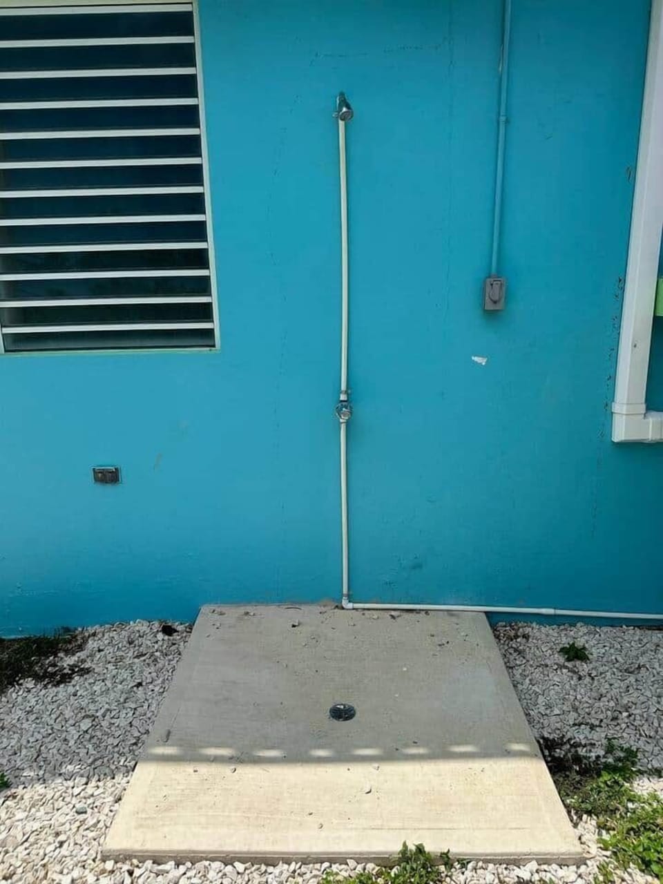 Outside water shower.