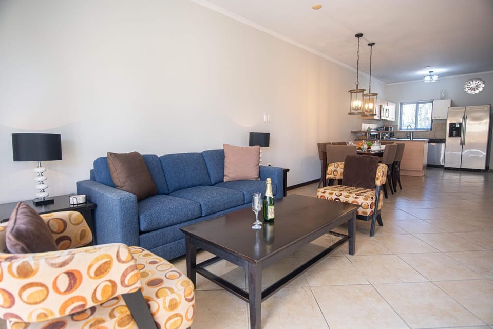 The living room exudes warmth and hospitality.