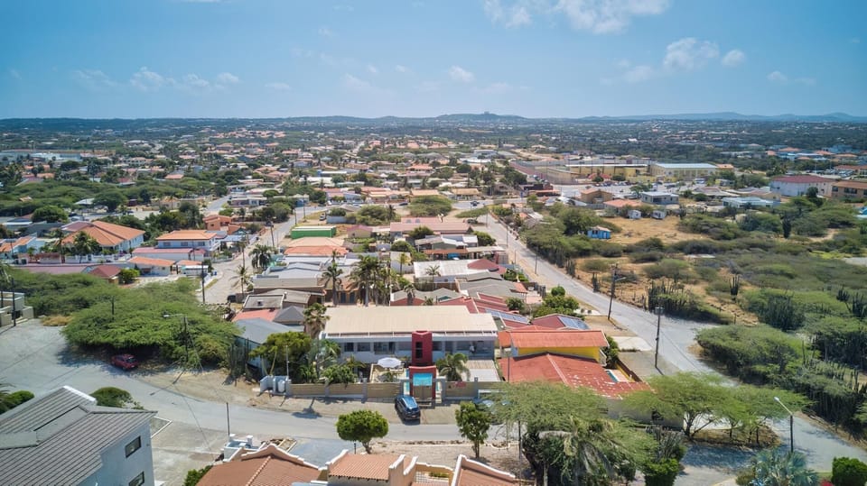Aerial view of the property.