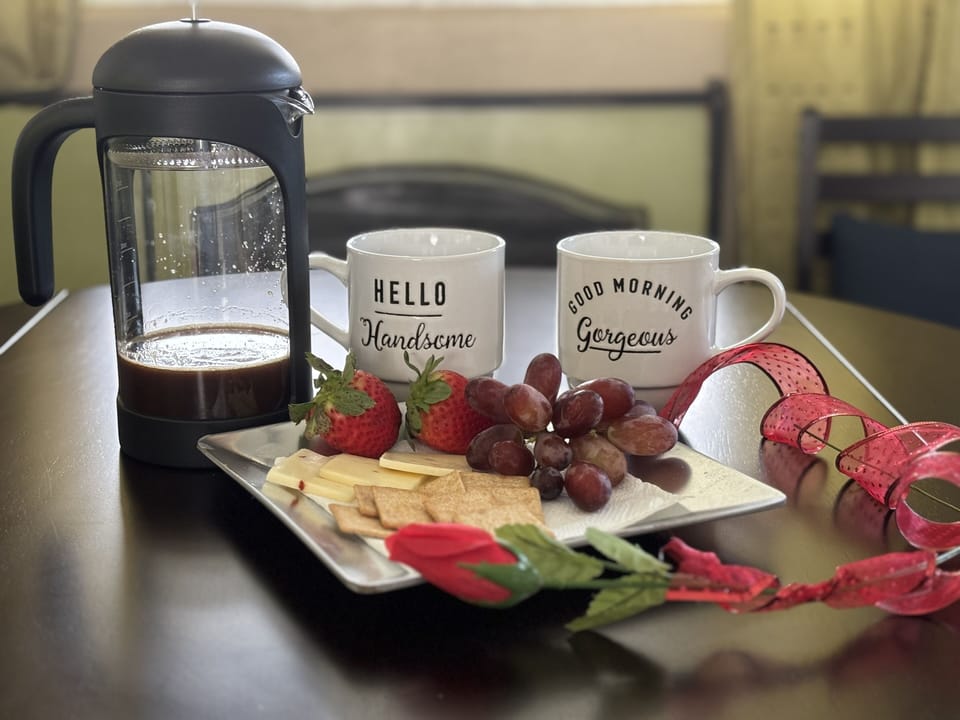 Enjoy your morning coffee on the covered patio or relax in the cozy outdoor seat
