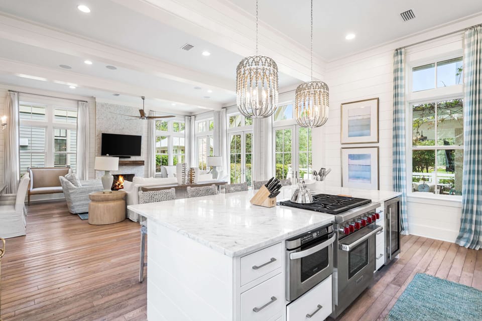 The kitchen is well-supplied for cooking