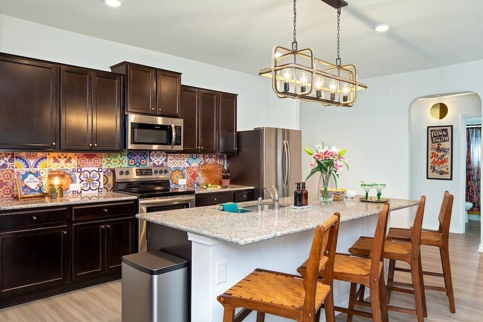 All stainless steel appliances and a copy of our favorite local cookbook