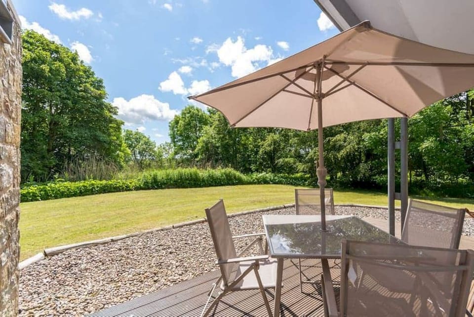 Decked area with garden furniture