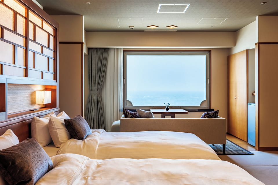 Ocean Front Japanese Modern Room, Non Smoking | Down comforters, in-room safe, free WiFi, bed sheets