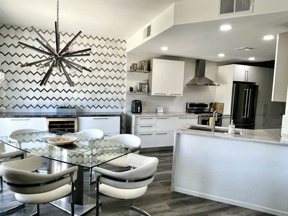 Cook in our ultra modern kitchen also with a view.
