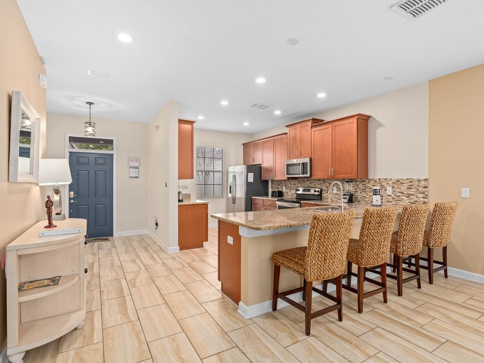 View of the Entrance and the layout of the Kitchen