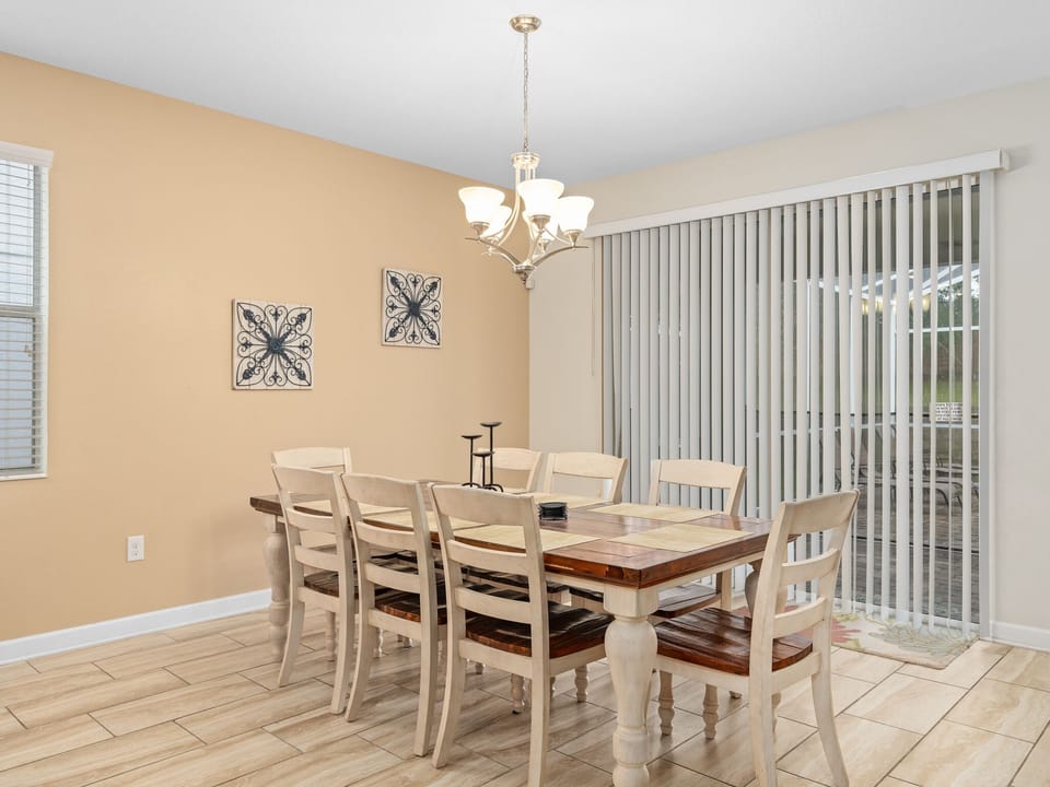 Dining Area with the sliding door to the Patio