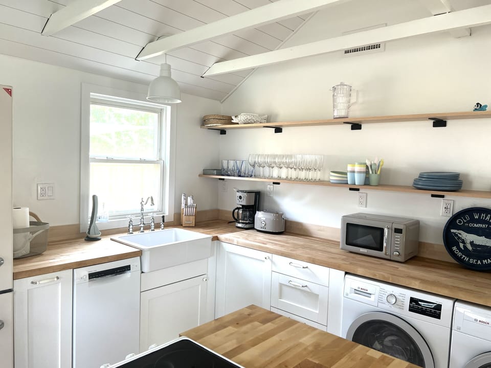 Open shelving in the kitchen