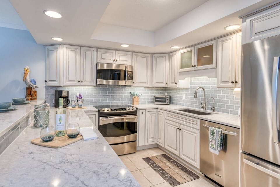 The kitchen is fully updated, with all new appliances.