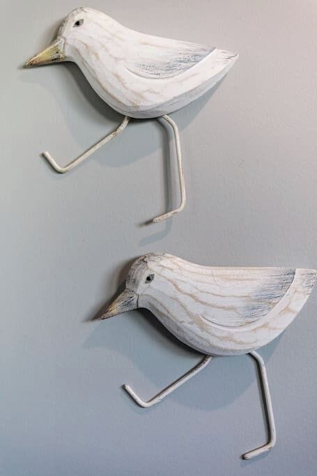 A beautiful art piece adds character to the living room.