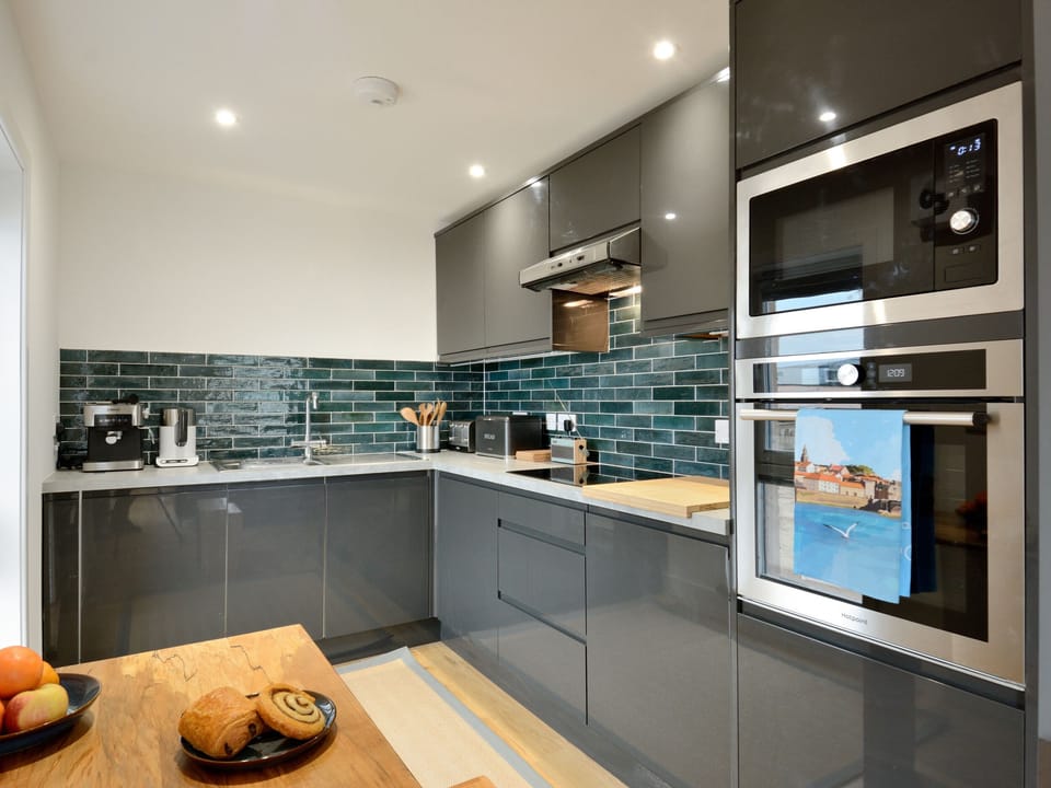 Fridge, dishwasher, cookware/dishes/utensils