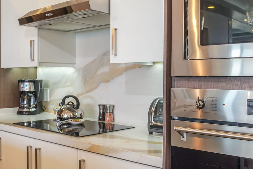 close up of the kitchen stove top area