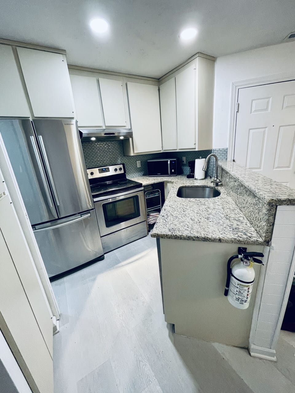 Fully stocked kitchen.