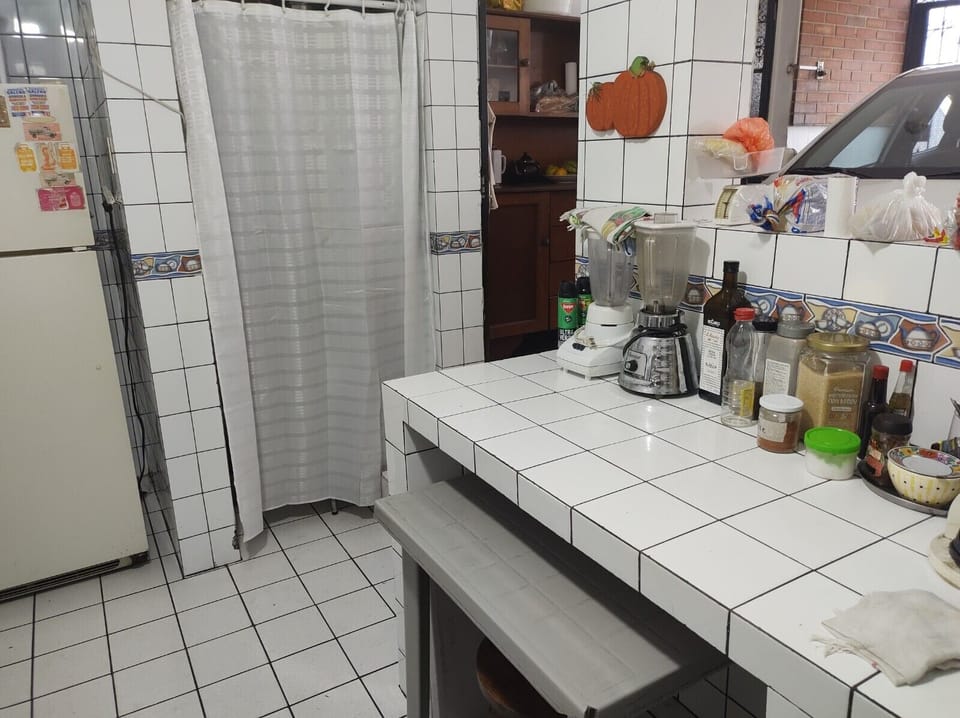 Shared fridge, microwave, paper towels