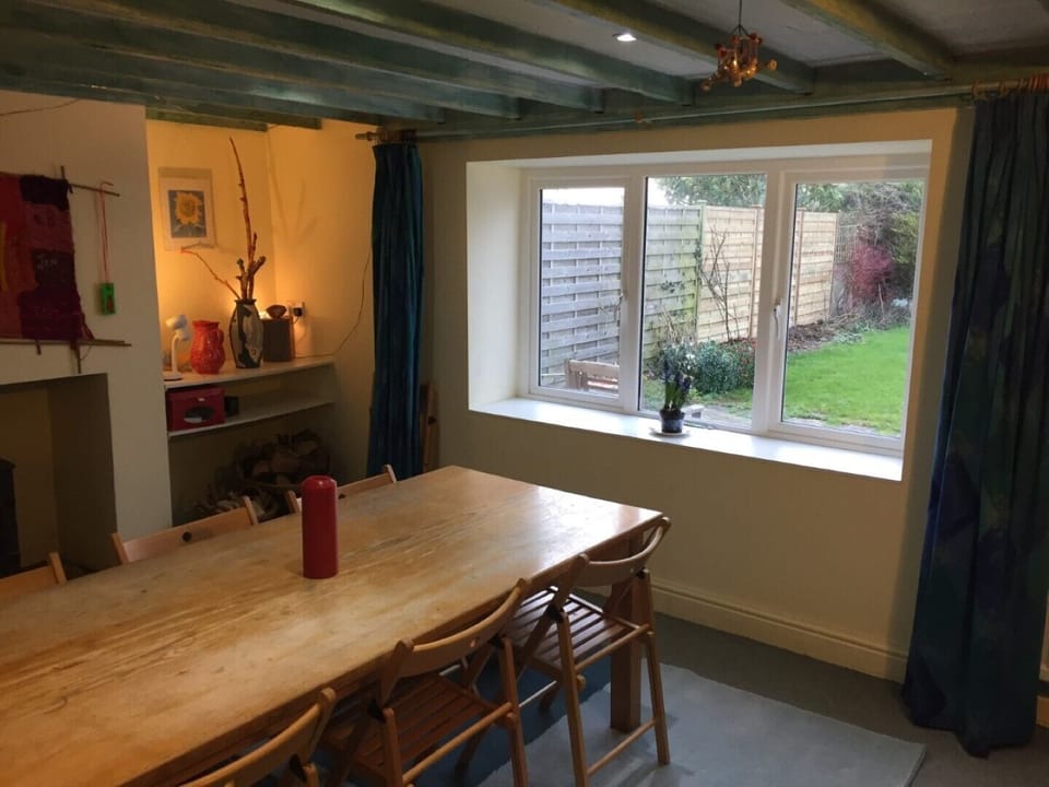 Looking out to the garden from the dining room.