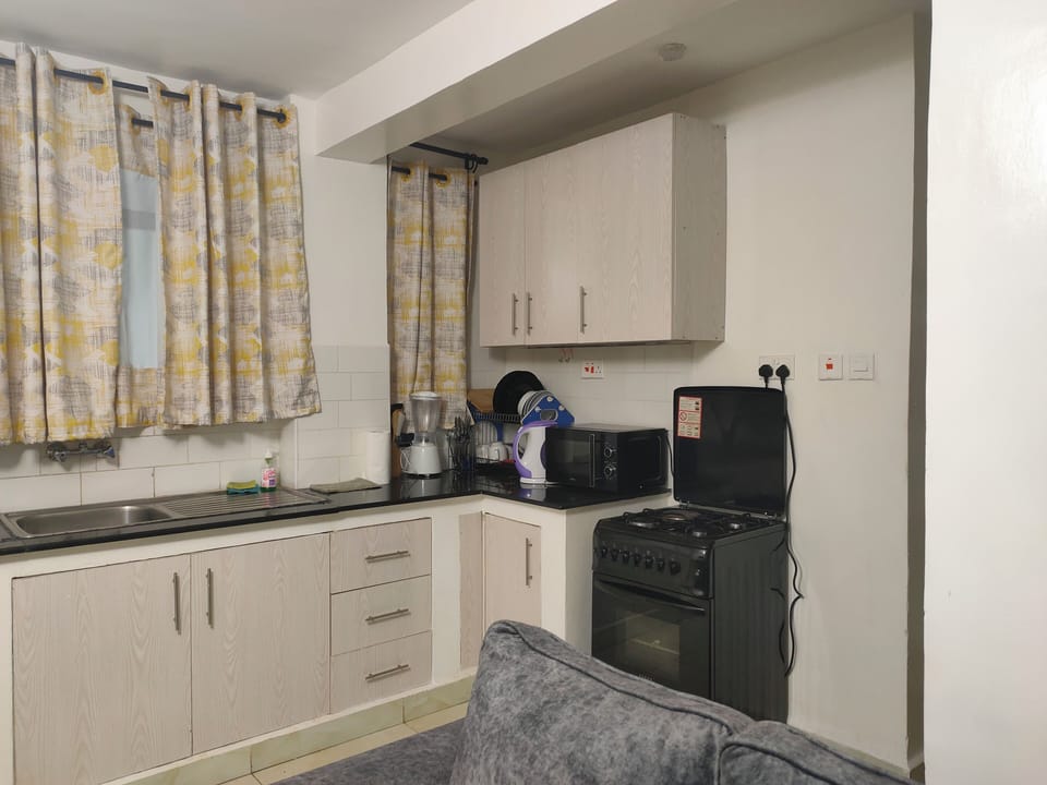 Apartment | Private kitchen | Fridge, microwave, oven, electric kettle