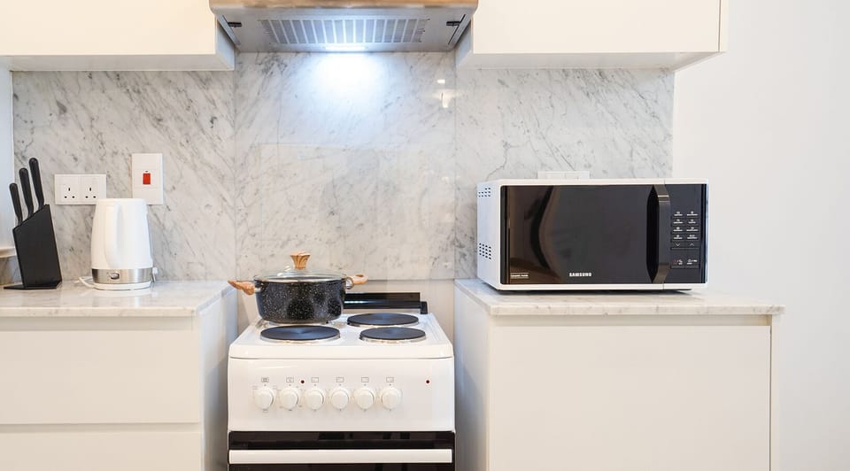 Premium Apartment, 1 Bedroom | Private kitchen | Full-size fridge, microwave, oven, stovetop