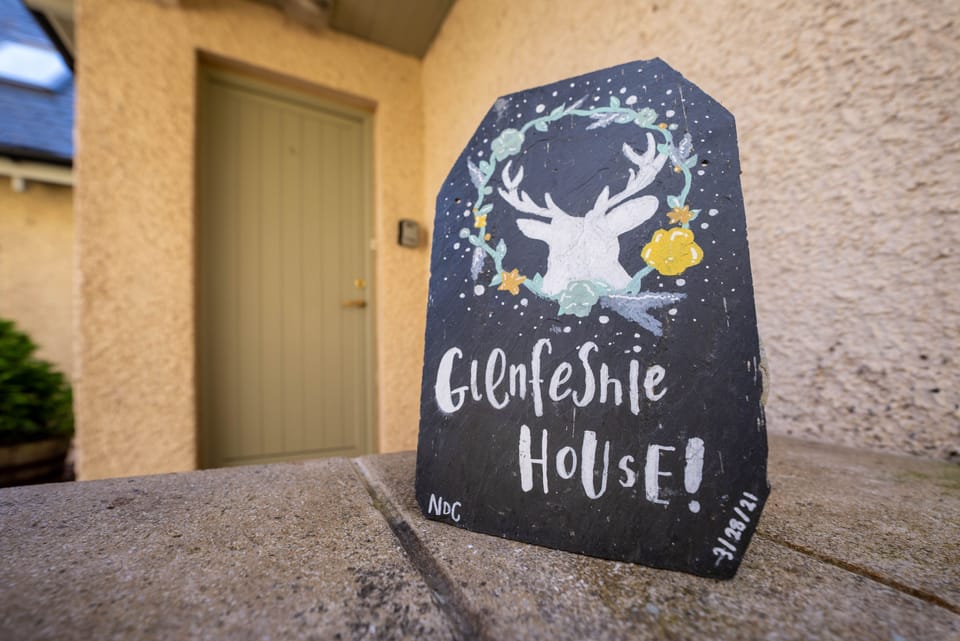 Glenfeshie House Front Door & Sign