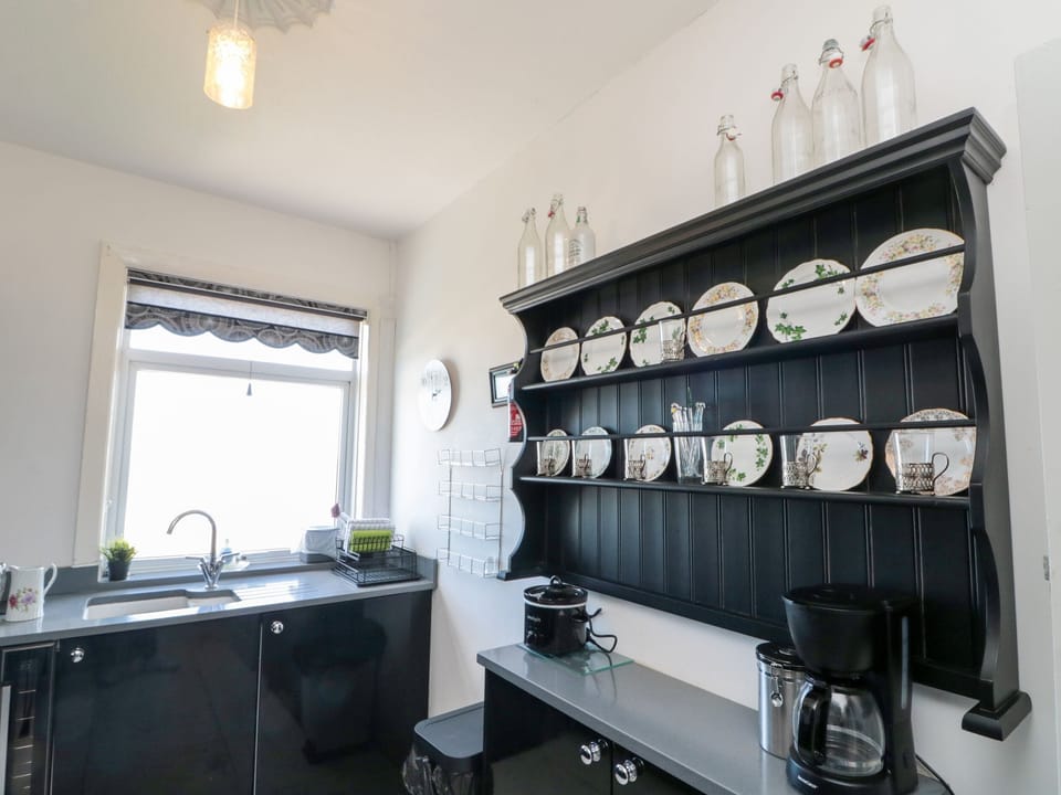 Fridge, dishwasher, electric kettle, toaster