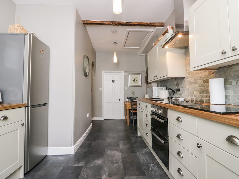 Fridge, dishwasher, electric kettle, toaster