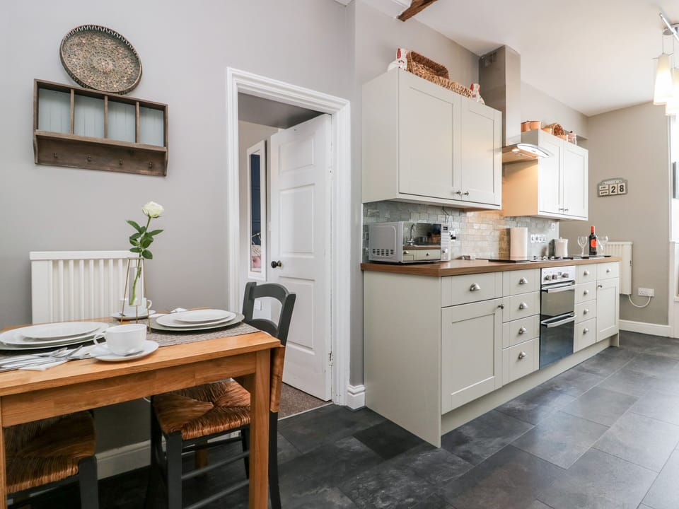 Fridge, dishwasher, electric kettle, toaster