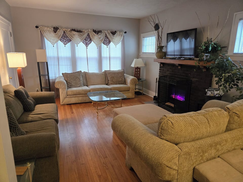Living Room is spacious enough to use air mattress in this area also.