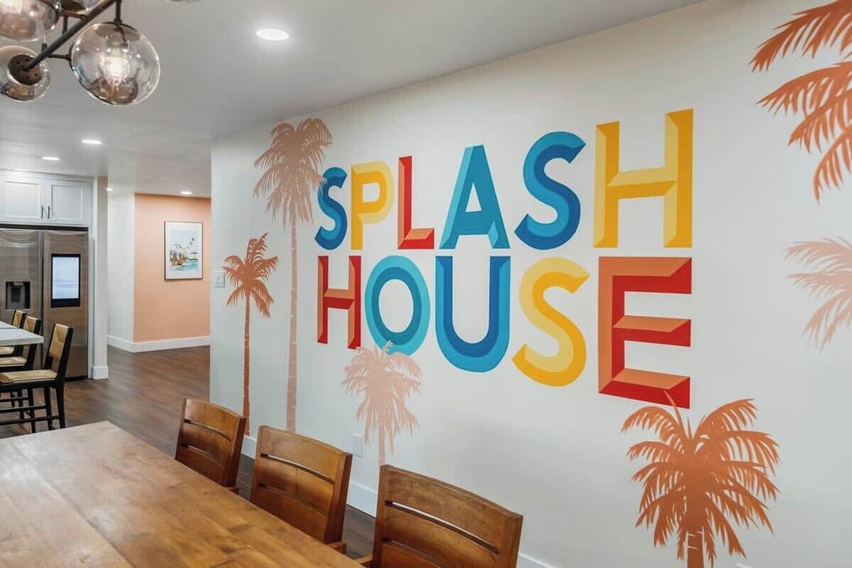 Custom mural made for the home inspired by the classic Palm Springs music festival: Splash House