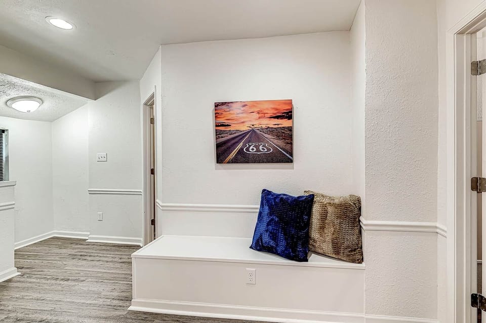 Loft area with bench to sit