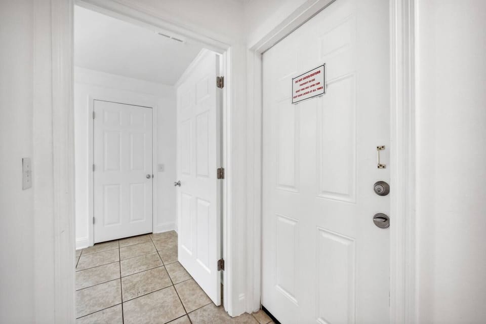 Double deadbolt hotel door separating this Unit A from Unit B - Full privacy. Locked from both sides. 