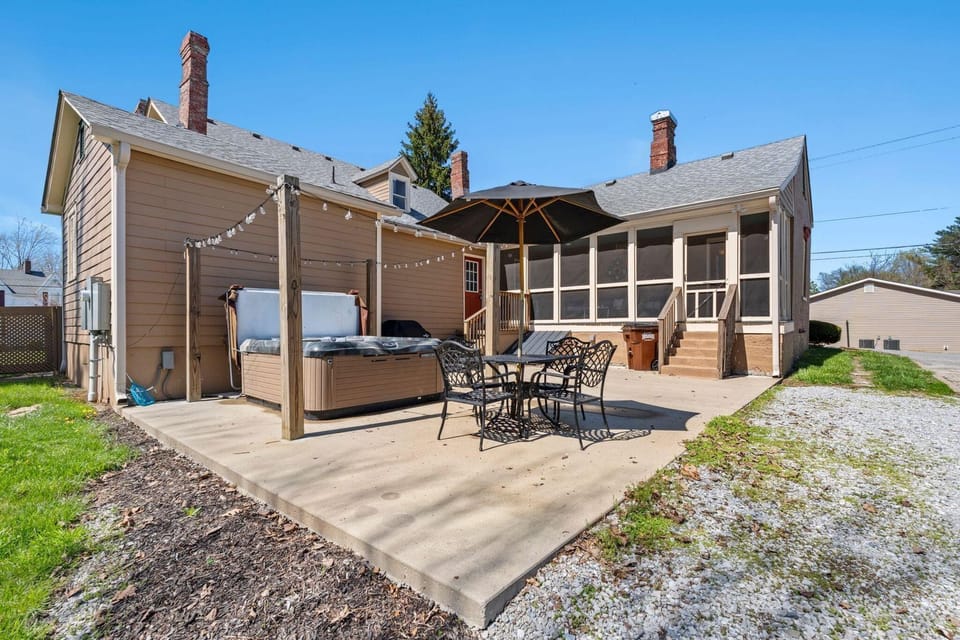 Have a bourbon in the hottub or on the patio out back!