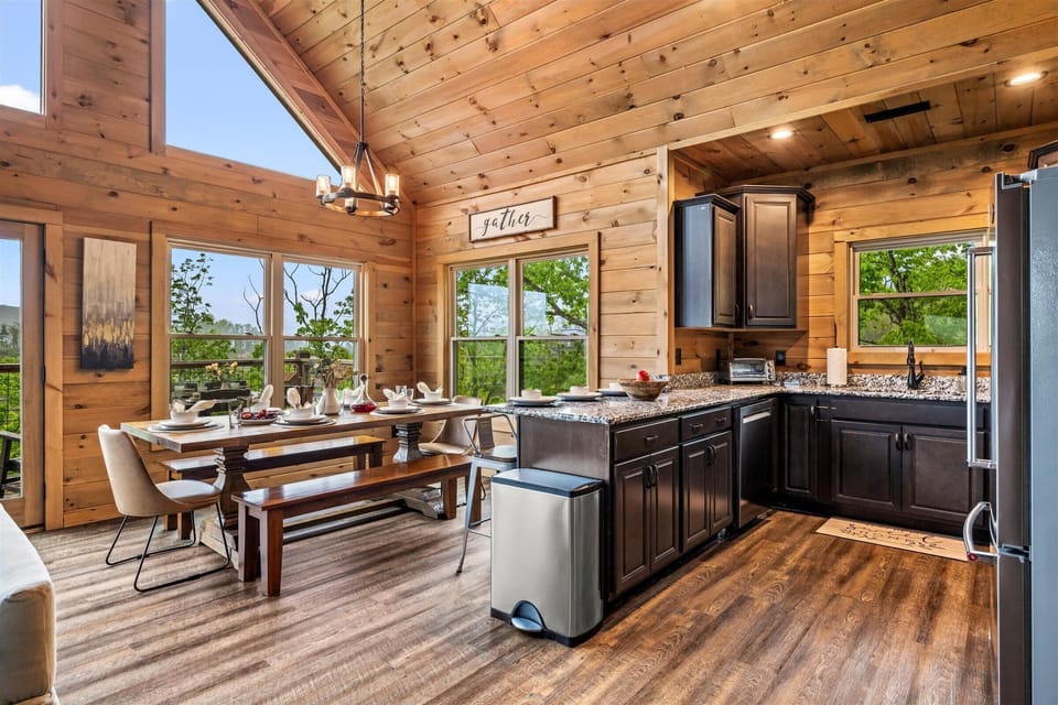 Our dining area with panoramic views of the Great Smokies, you can enjoy delicious food and stunning scenery all in one place