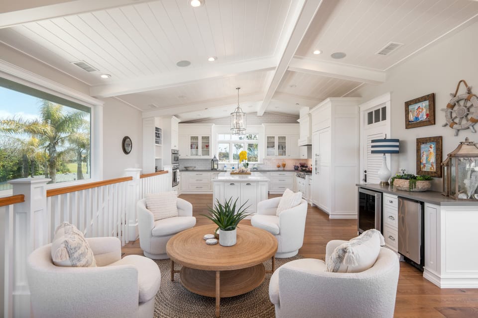 The stylish lounge and bar area adds another layer of comfort to this luxury retreat.
